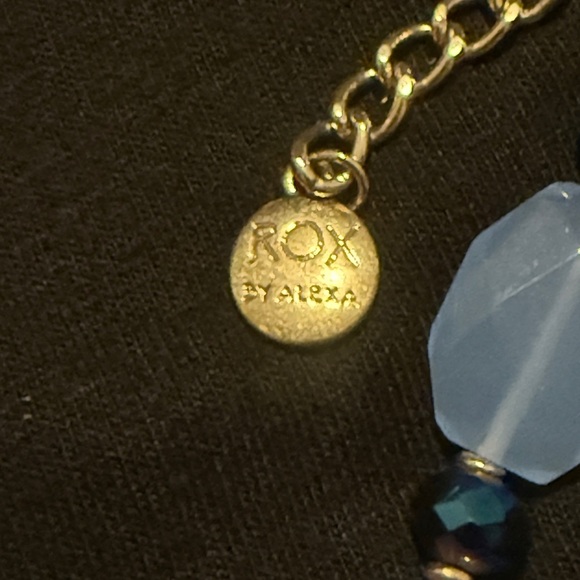 ROX By Alexa Chunky Blue Gemstone Statement Necklace - Picture 5 of 6